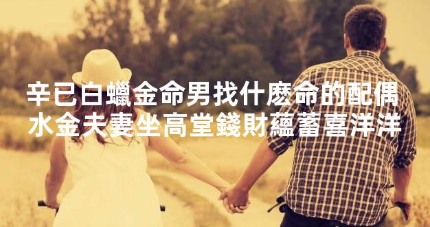 辛已白蠟金命男找什麽命的配偶 水金夫妻坐高堂錢財蘊蓄喜洋洋